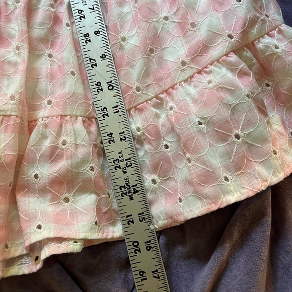 ALTAR’D STATE Pink & White Eyelet Mini Skirt Sz M - Picture 4 of 5